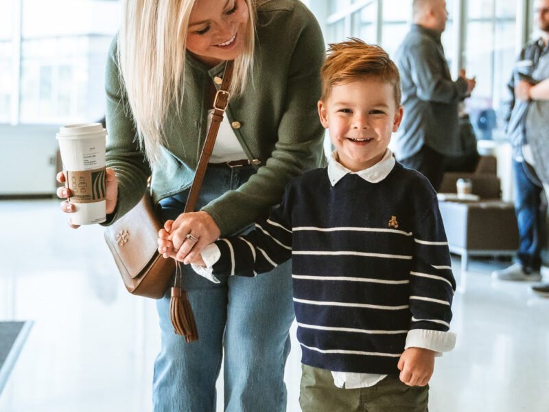 Rise Church Asheville Middle School Mom and Son in lobby