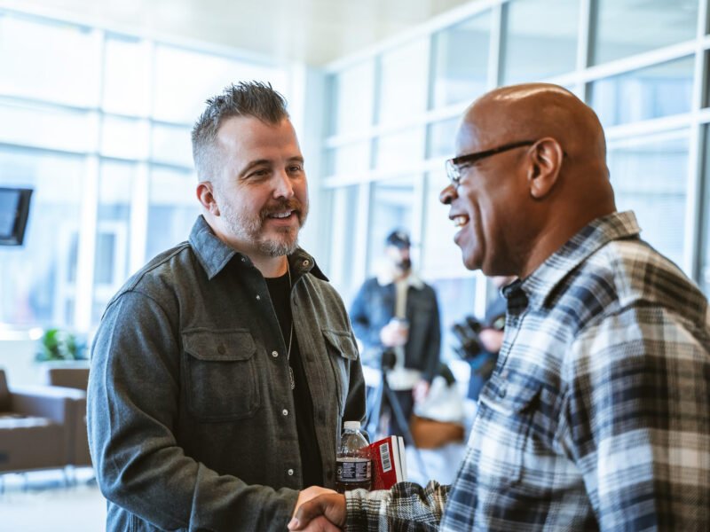 Rise Church Asheville Middle School Pastor Dave Jackson with member