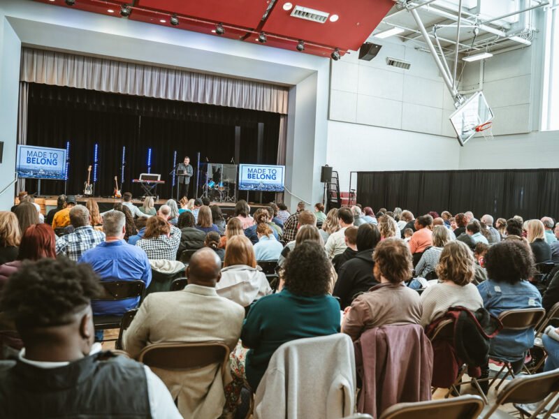 Rise Church Asheville Middle School Pastor Dave Preaching to the crowd